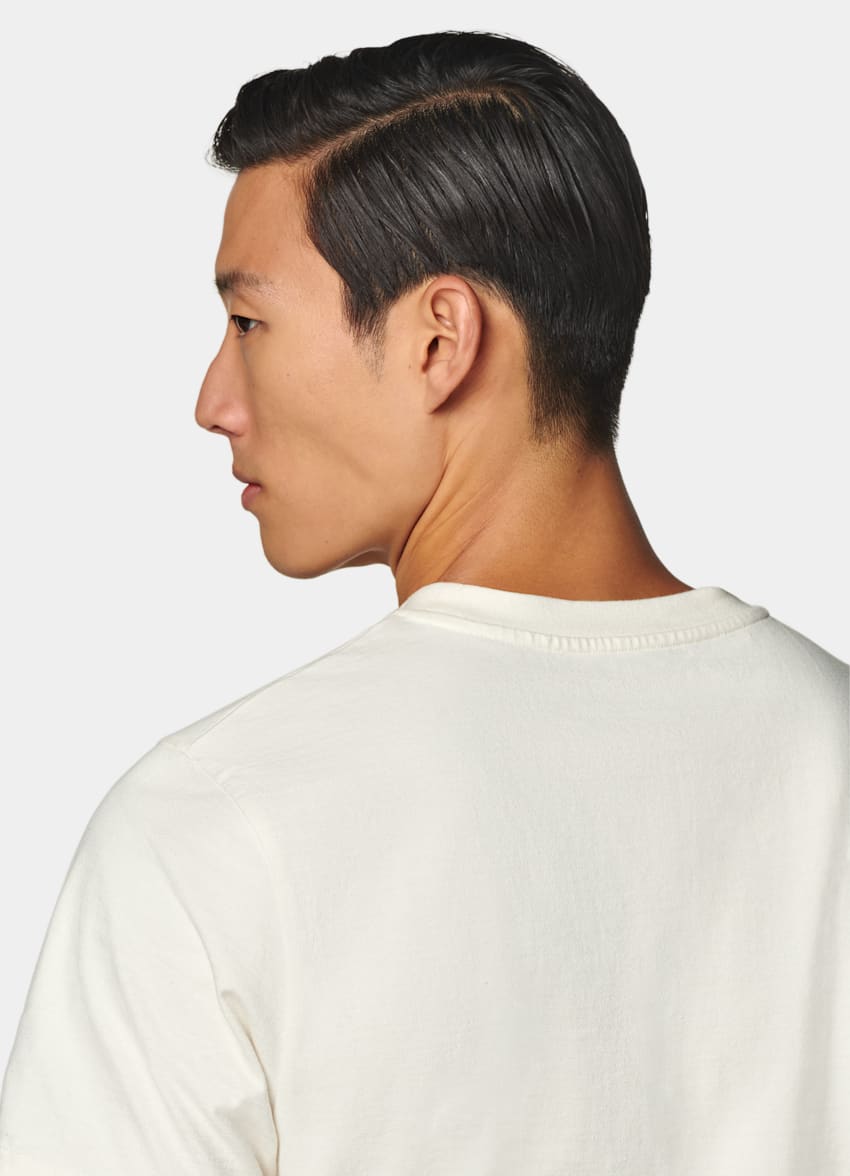 SUITSUPPLY Pure Cotton Off-White Crewneck T-Shirt