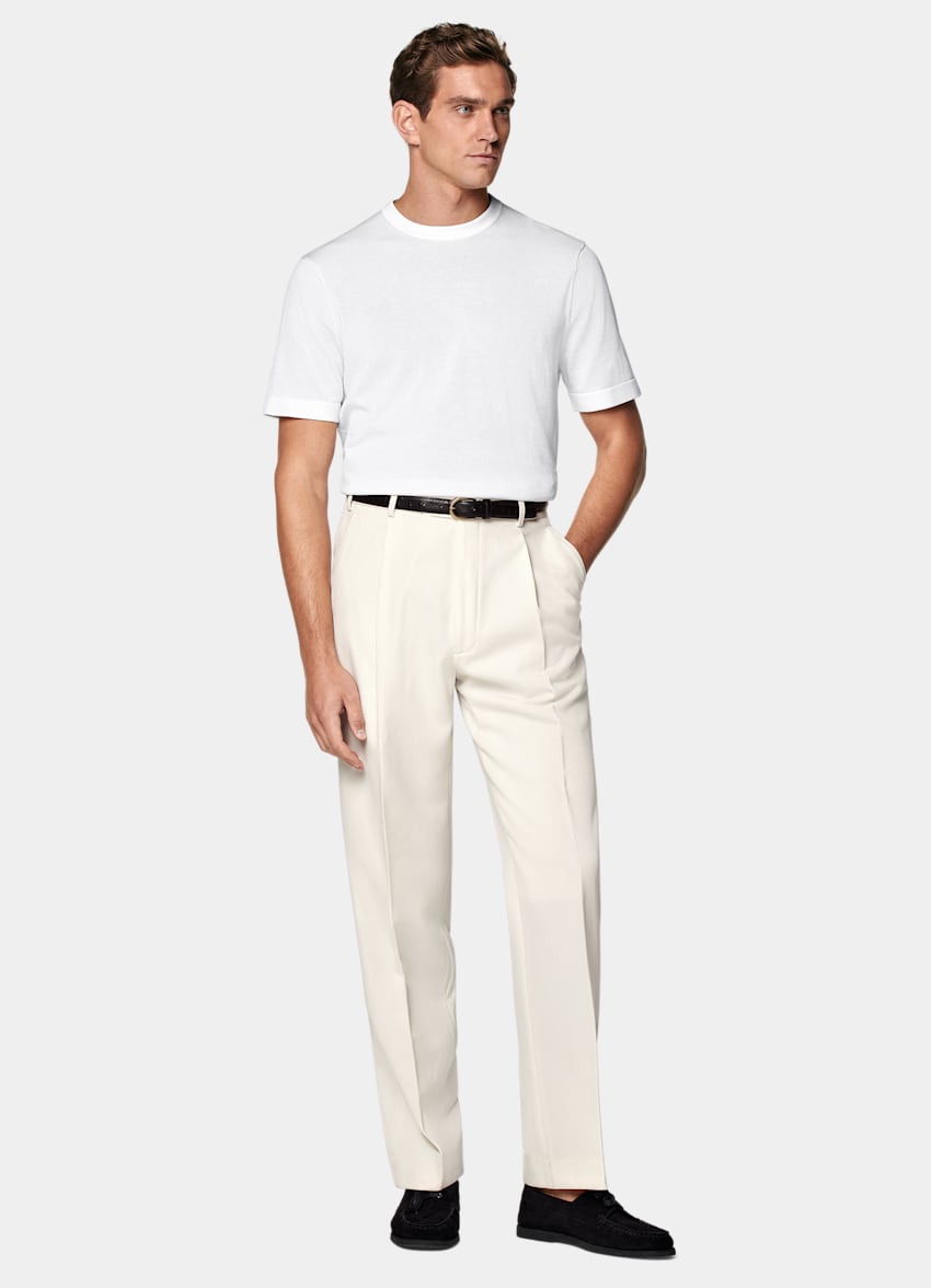 SUITSUPPLY Pure Cotton White Crewneck T-Shirt