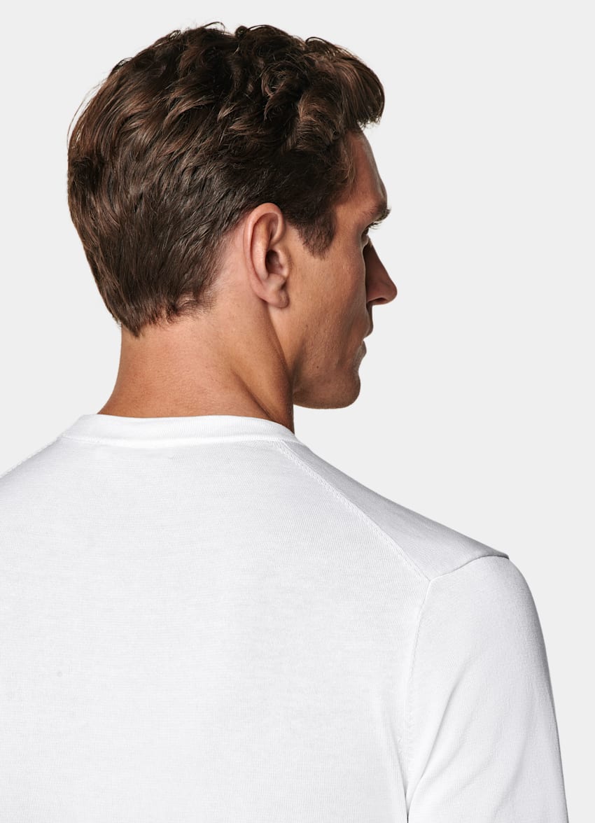 SUITSUPPLY Pure Cotton White Crewneck T-Shirt