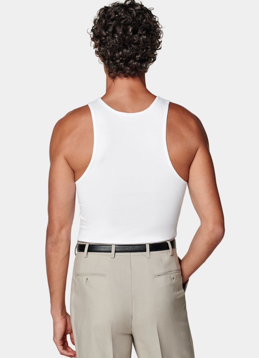 SUITSUPPLY Pure Cotton White Tank Top
