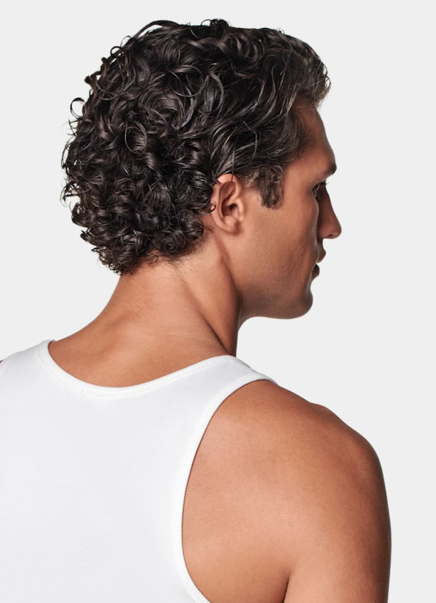 SUITSUPPLY Pure Cotton White Tank Top