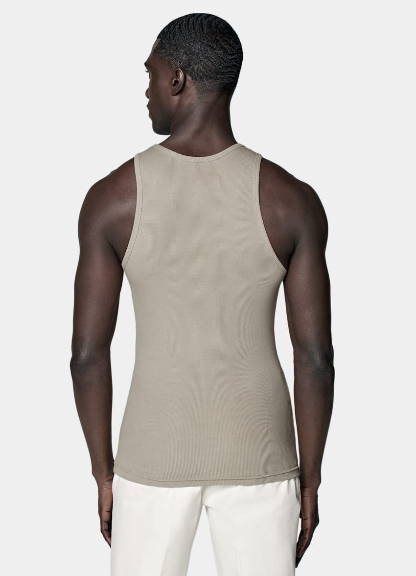 SUITSUPPLY Pure Cotton Light Green Tank Top
