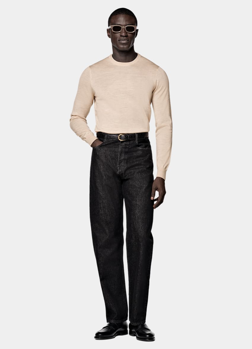 SUITSUPPLY Pure Wool Sand Merino Crewneck