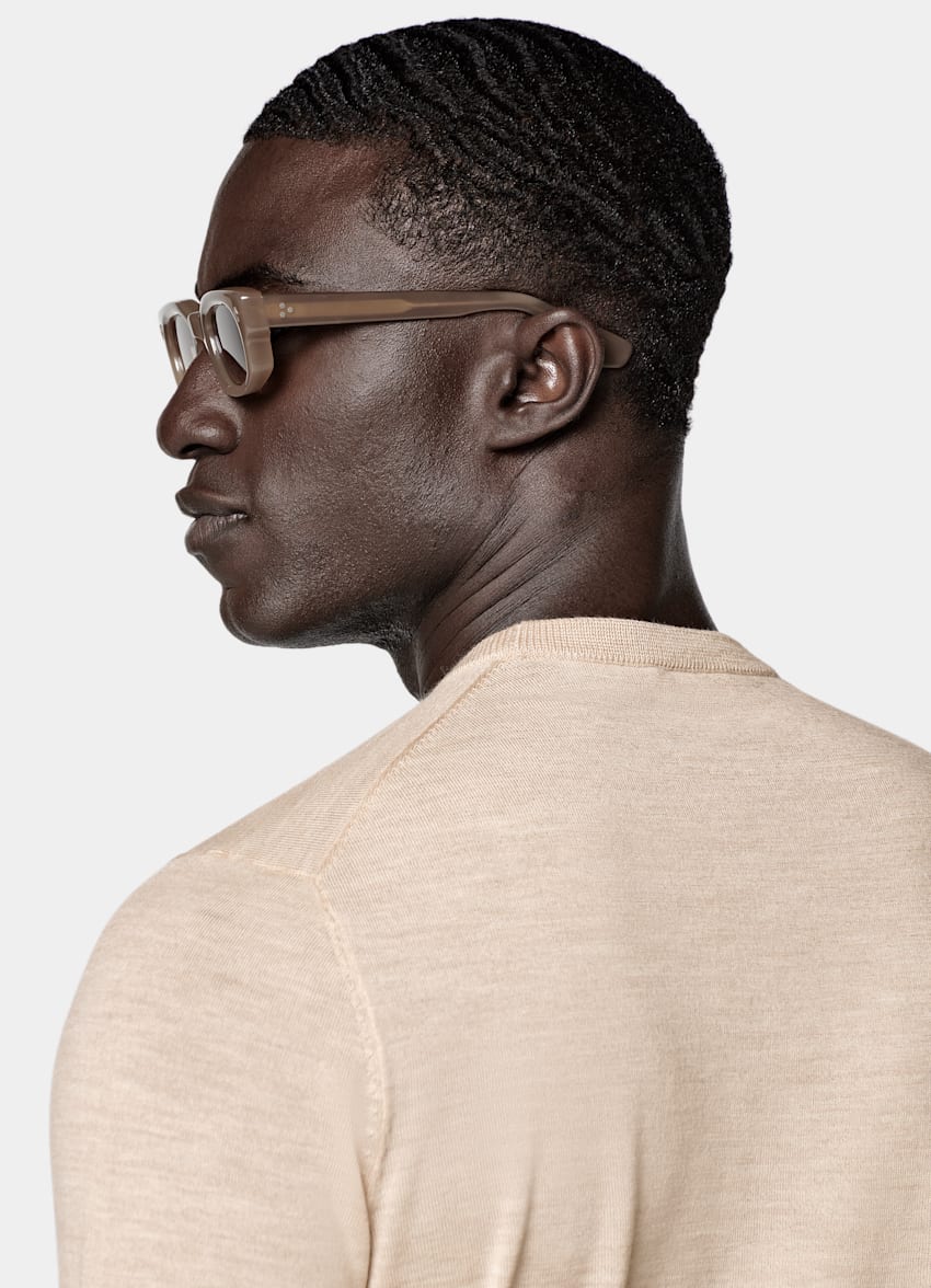 SUITSUPPLY Pure Wool Sand Merino Crewneck