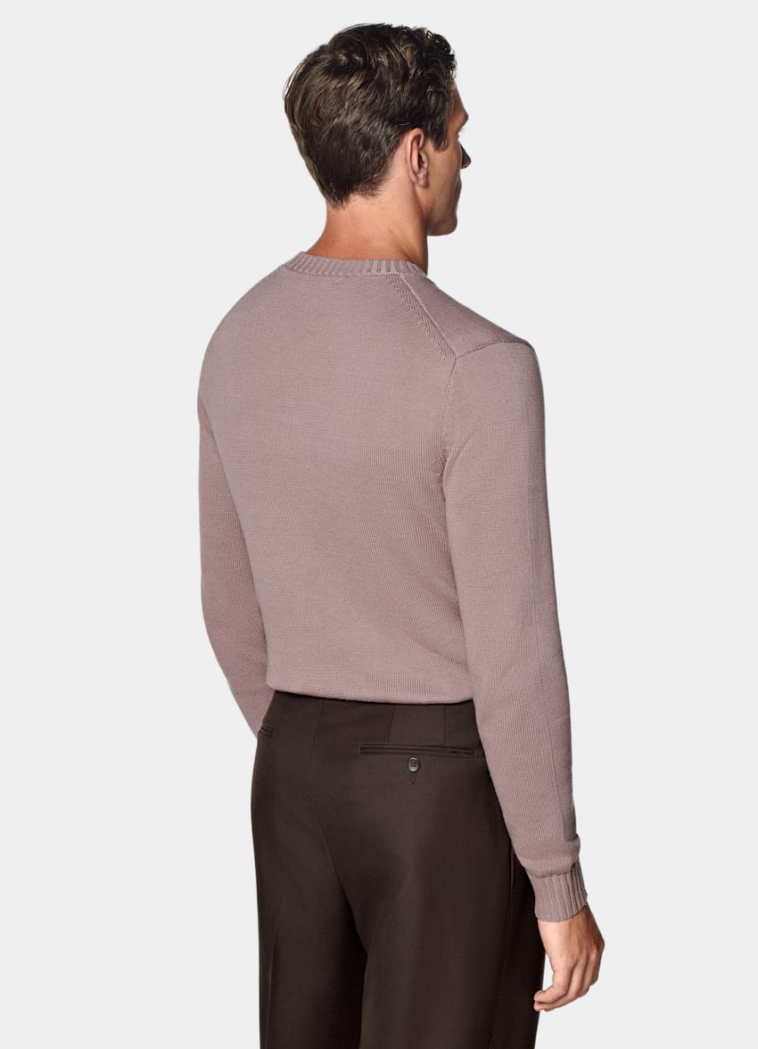 SUITSUPPLY Pure Californian Supima Cotton Purple Crewneck