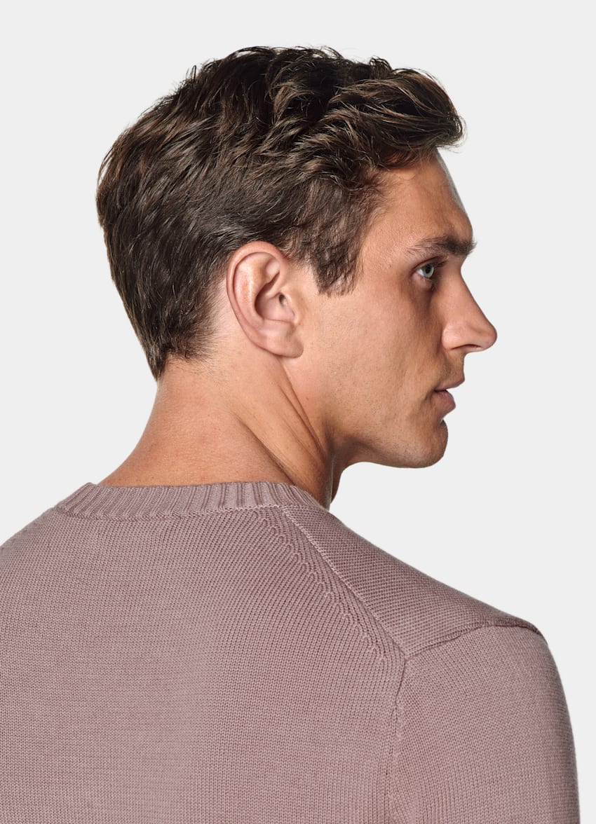 SUITSUPPLY Pure Californian Supima Cotton Purple Crewneck