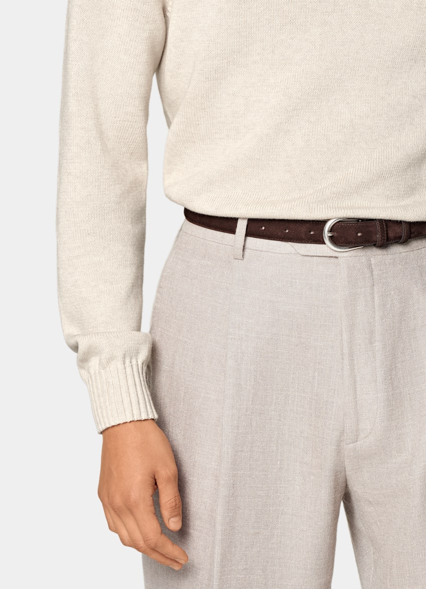 SUITSUPPLY Pure Californian Supima Cotton Sand Crewneck
