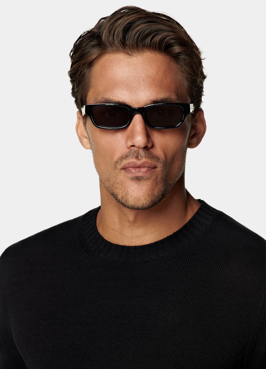 SUITSUPPLY Pure Californian Supima Cotton Black Crewneck