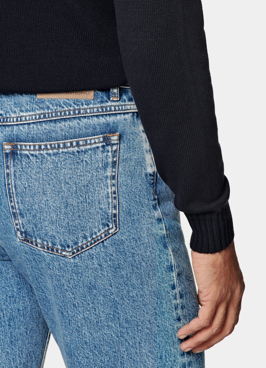 SUITSUPPLY Pure Californian Supima Cotton Navy Crewneck