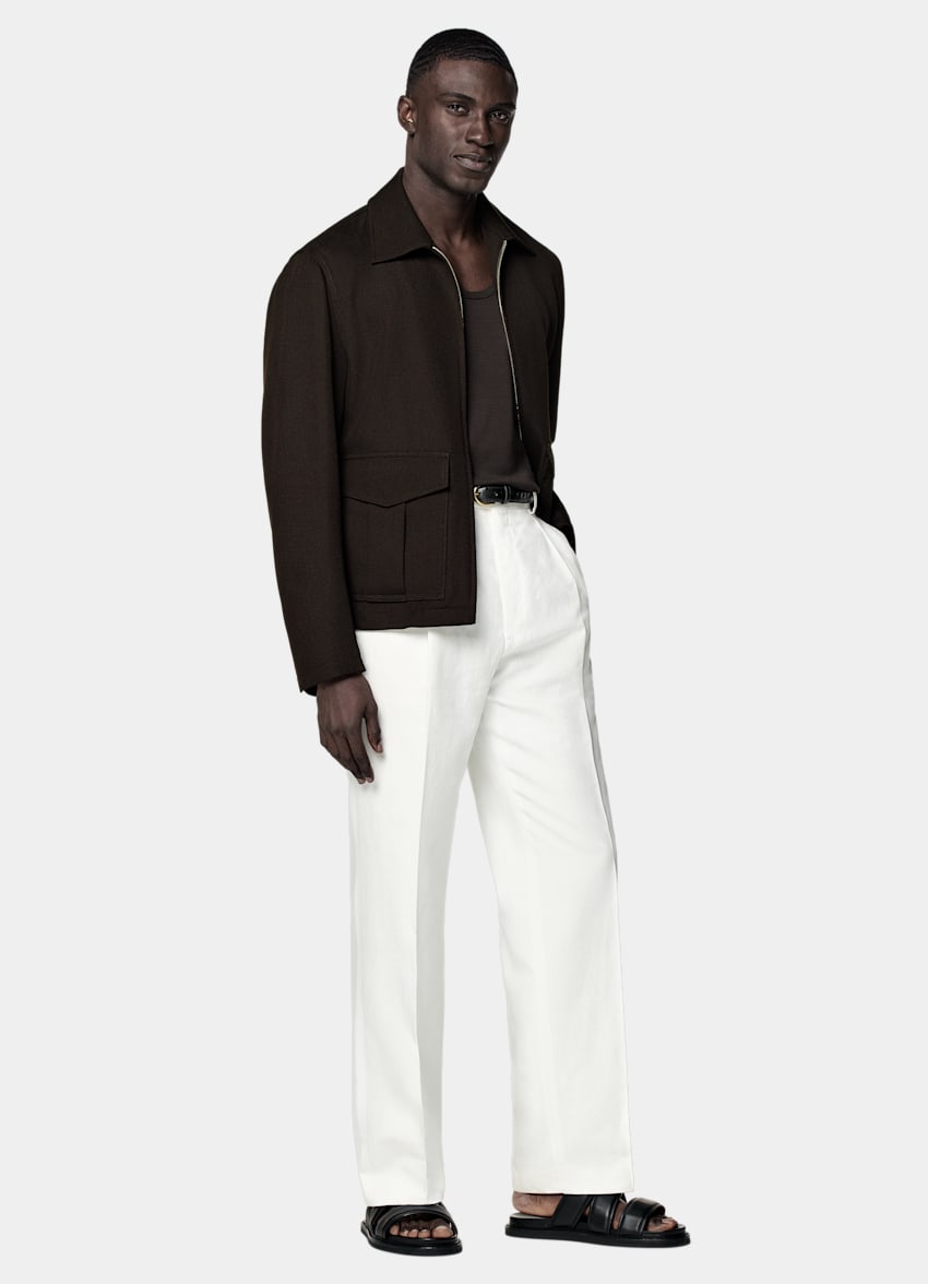SUITSUPPLY Californian Cotton & Mulberry Silk Dark Brown Knitted Tank Top