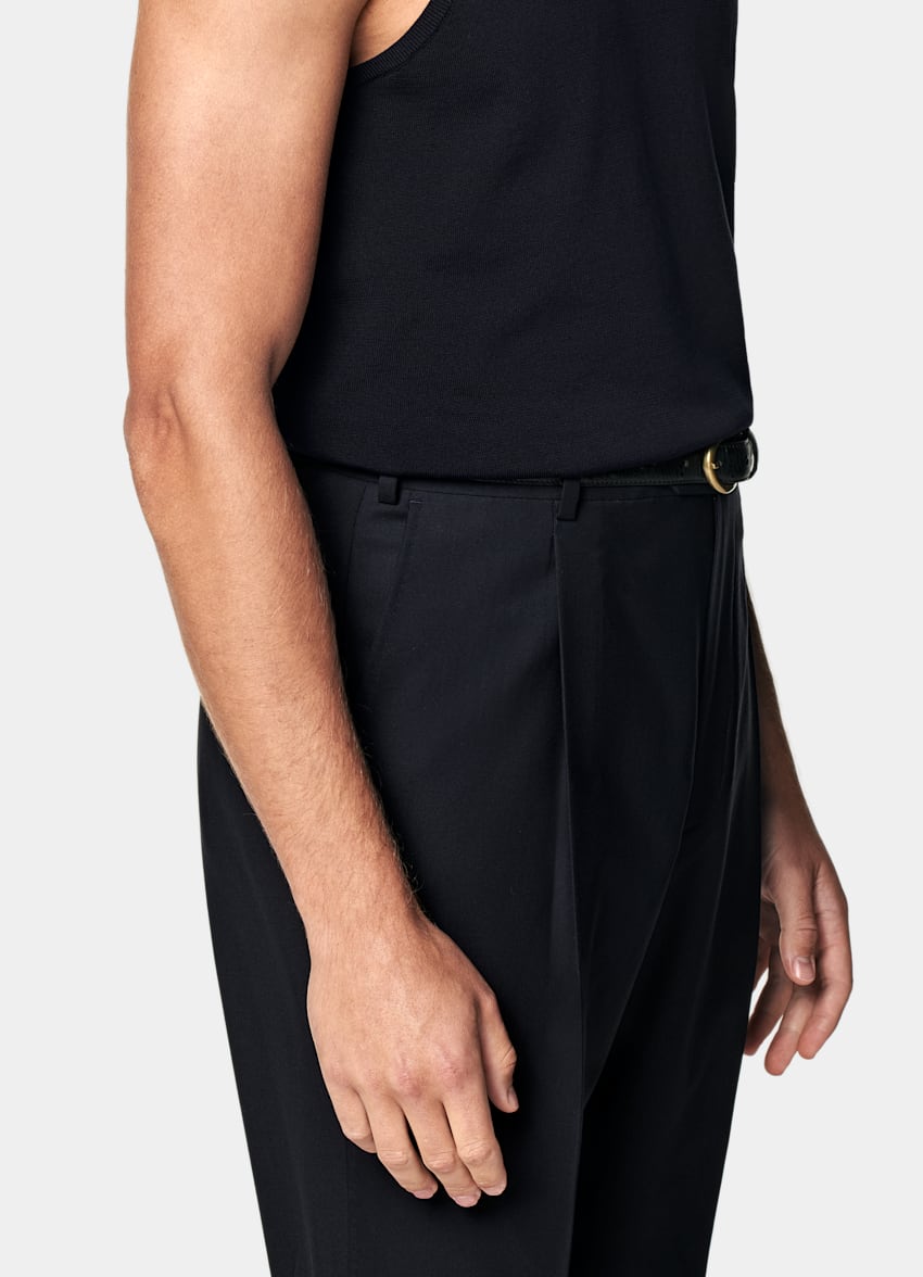 SUITSUPPLY Californian Cotton & Mulberry Silk Navy Knitted Tank Top