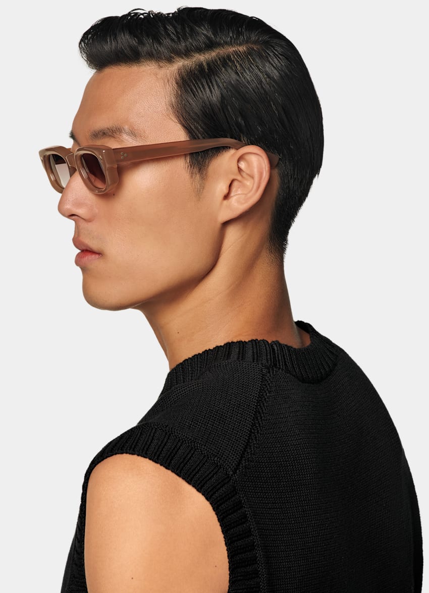 SUITSUPPLY Californian Cotton & Mulberry Silk Black Sleeveless Crewneck