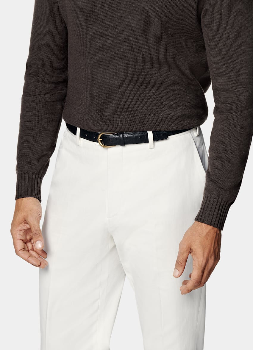 SUITSUPPLY Pure Californian Supima Cotton Dark Brown Crewneck