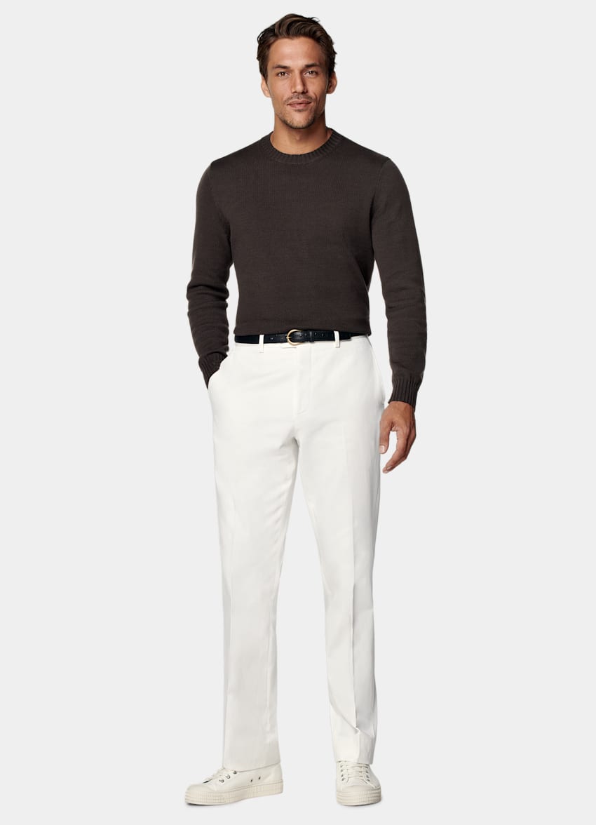 SUITSUPPLY Pure Californian Supima Cotton Dark Brown Crewneck