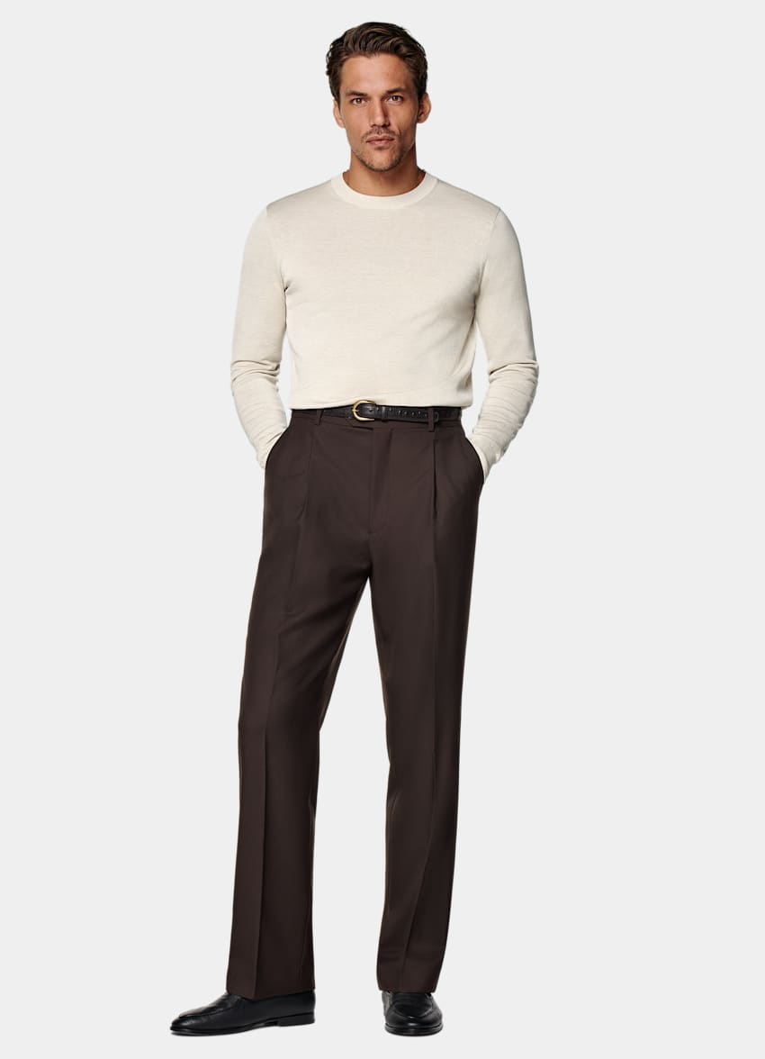 SUITSUPPLY Californian Cotton & Mulberry Silk Sand Crewneck