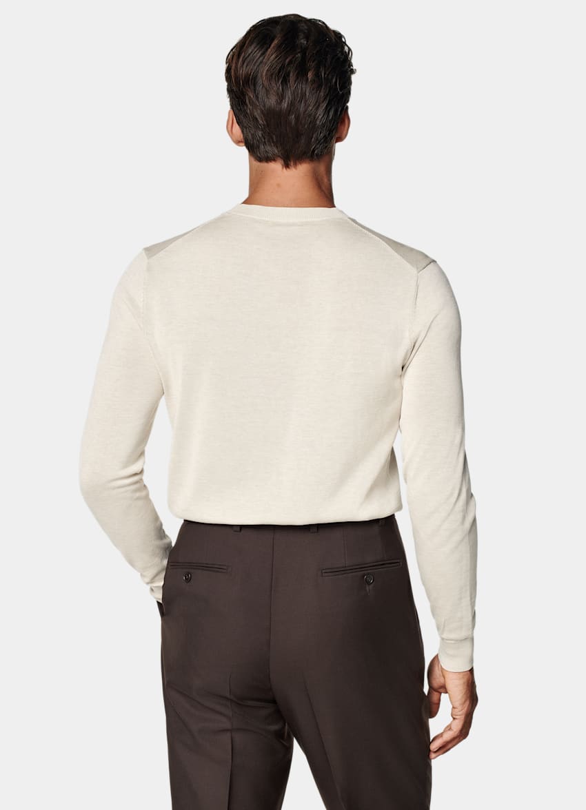 SUITSUPPLY Californian Cotton & Mulberry Silk Sand Crewneck