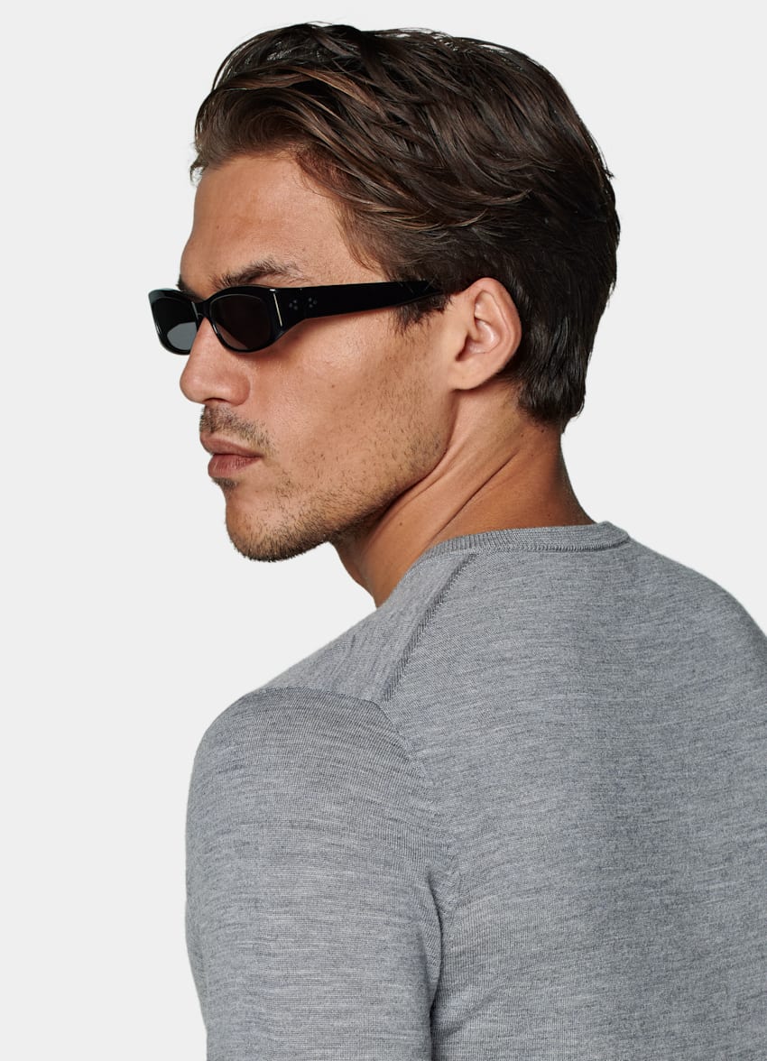 SUITSUPPLY Pure Wool Grey V-Neck