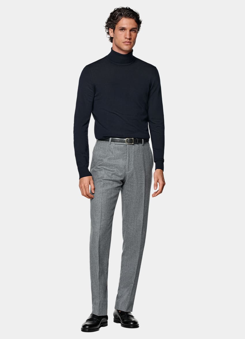 SUITSUPPLY Pure Wool Navy Turtleneck