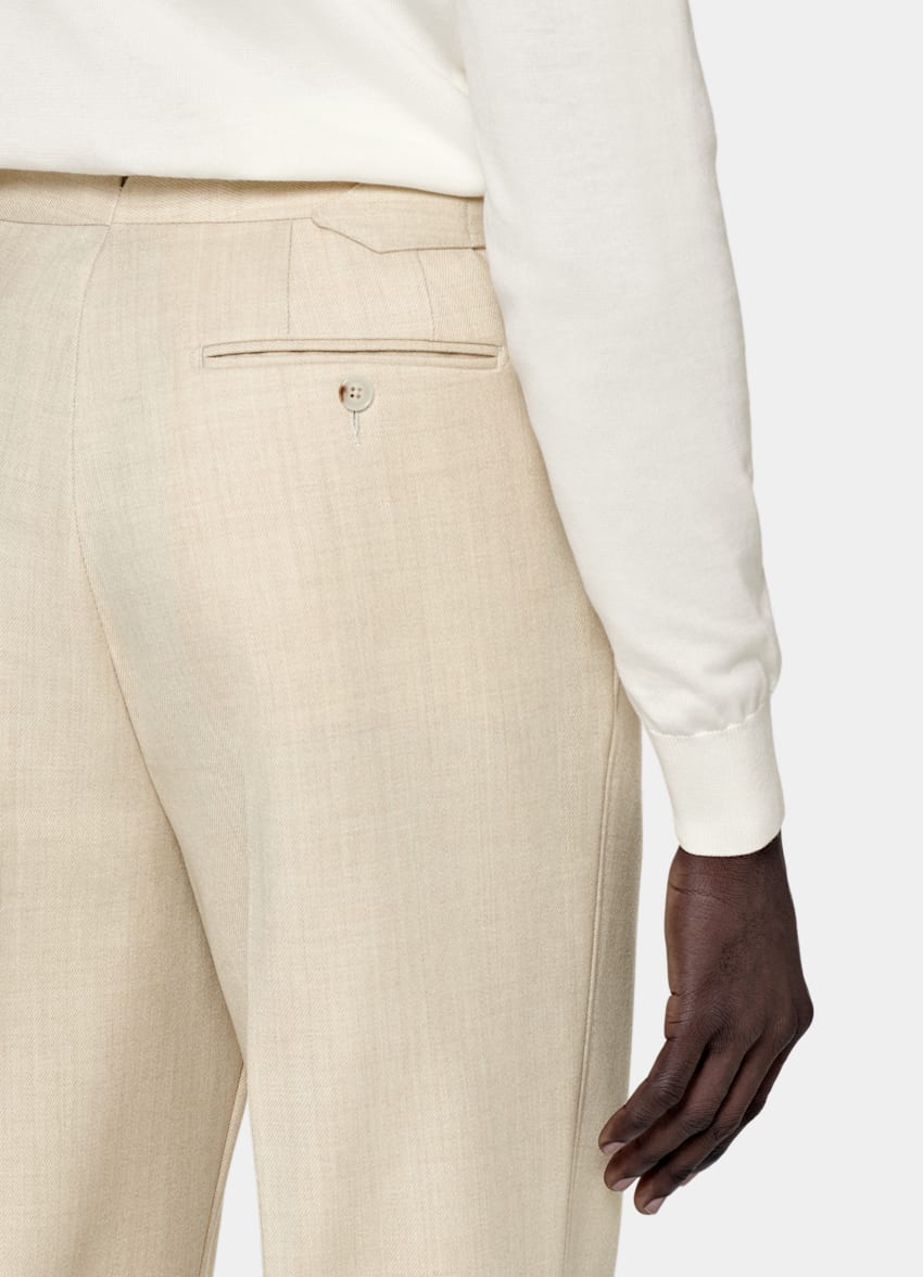 SUITSUPPLY Californian Cotton & Mulberry Silk Off-White Long Sleeve Polo