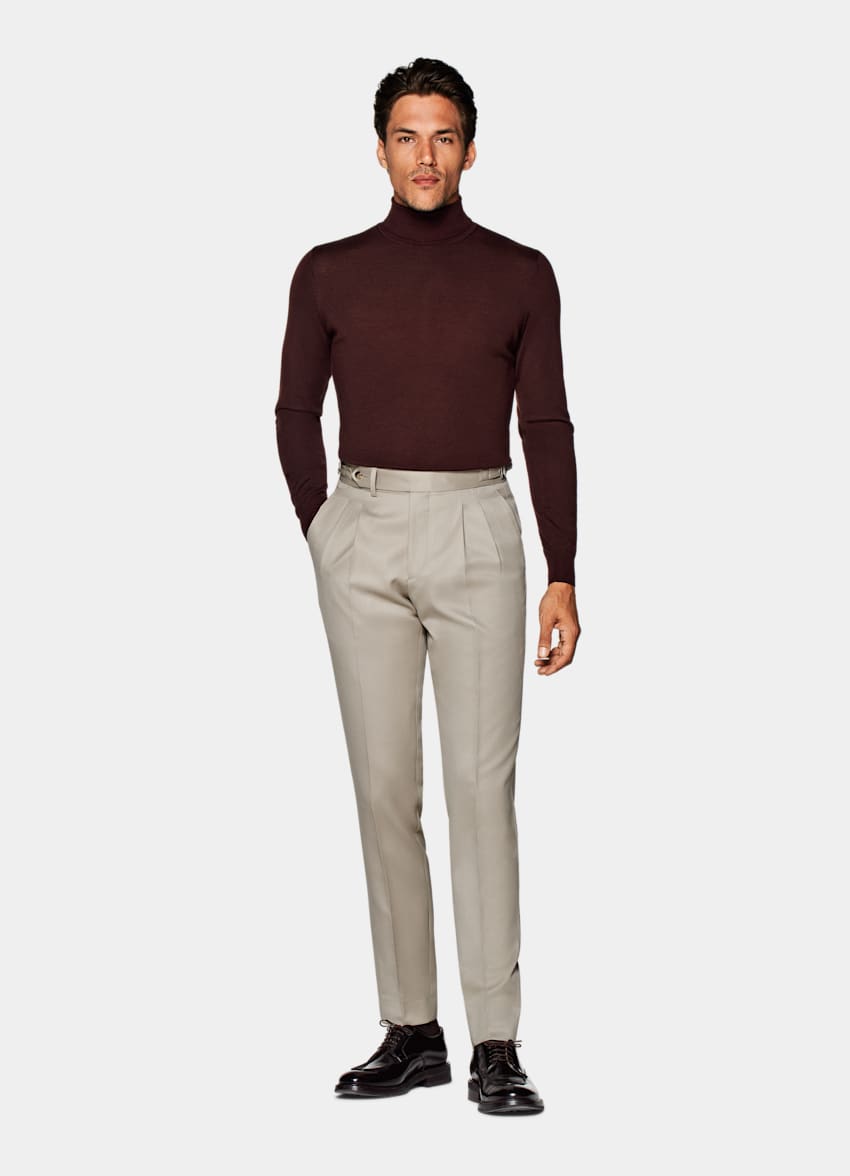 Burgundy Turtleneck | Pure Merino Wool 