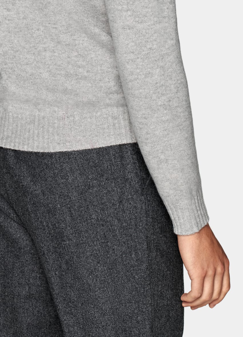 SUITSUPPLY Pure Mongolian Cashmere Light Grey Crewneck