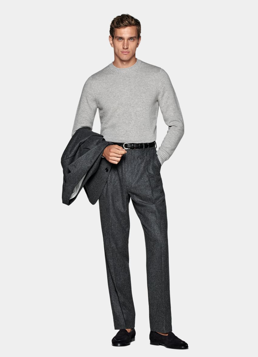 SUITSUPPLY Pure Mongolian Cashmere Light Grey Crewneck