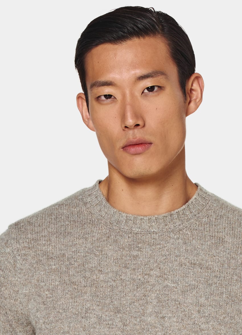 SUITSUPPLY Pure Wool Light Brown Crewneck