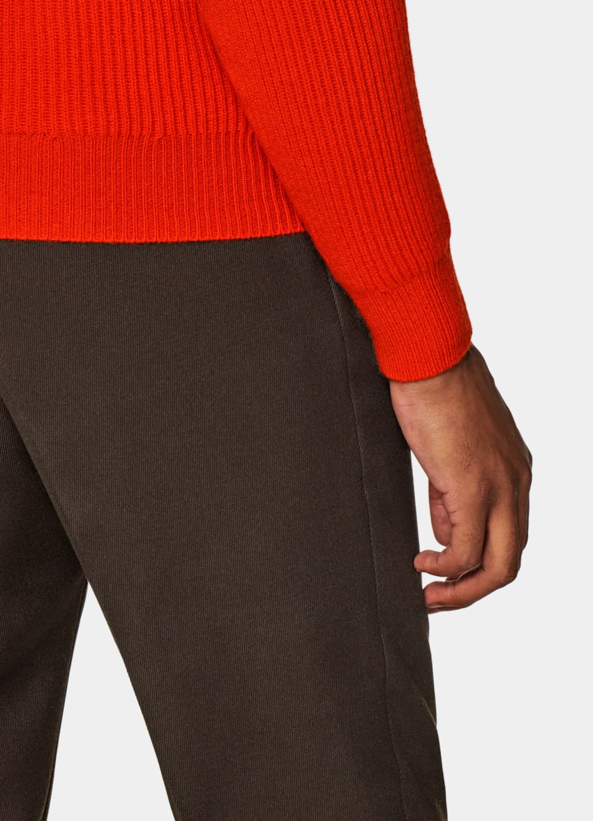 Orange Half Zip Wool Cashmere SUITSUPPLY