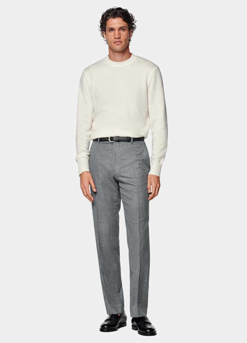 SUITSUPPLY Pure Mongolian Cashmere Off-White Crewneck