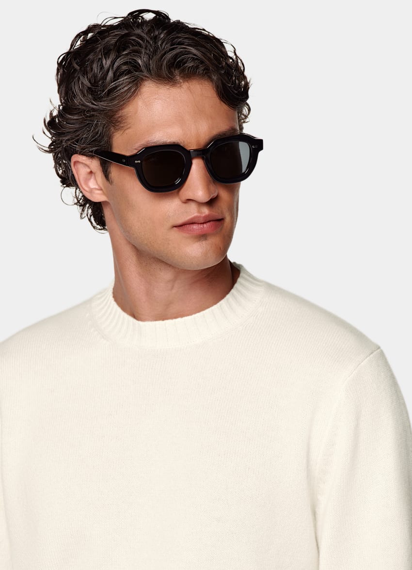 SUITSUPPLY 蒙古羊绒 米白色圆领针织衫