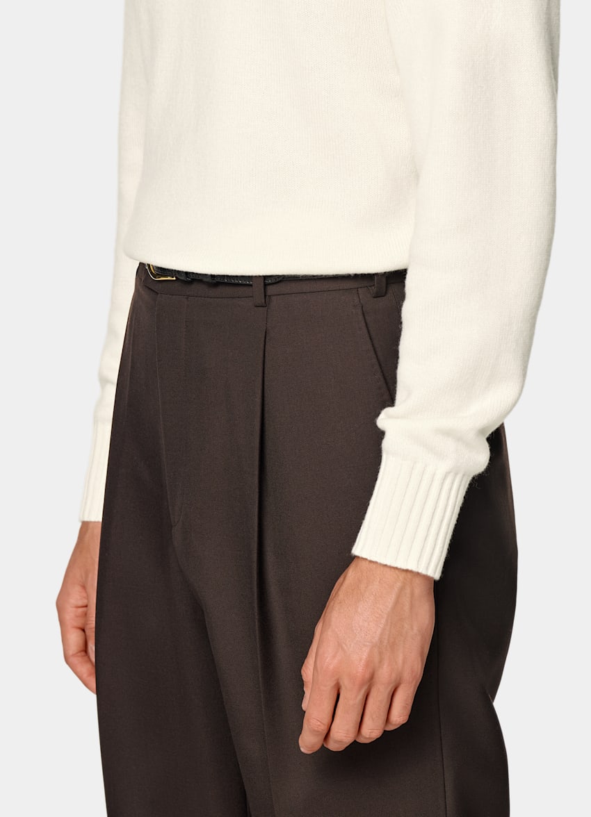 SUITSUPPLY 蒙古羊绒 米白色圆领针织衫