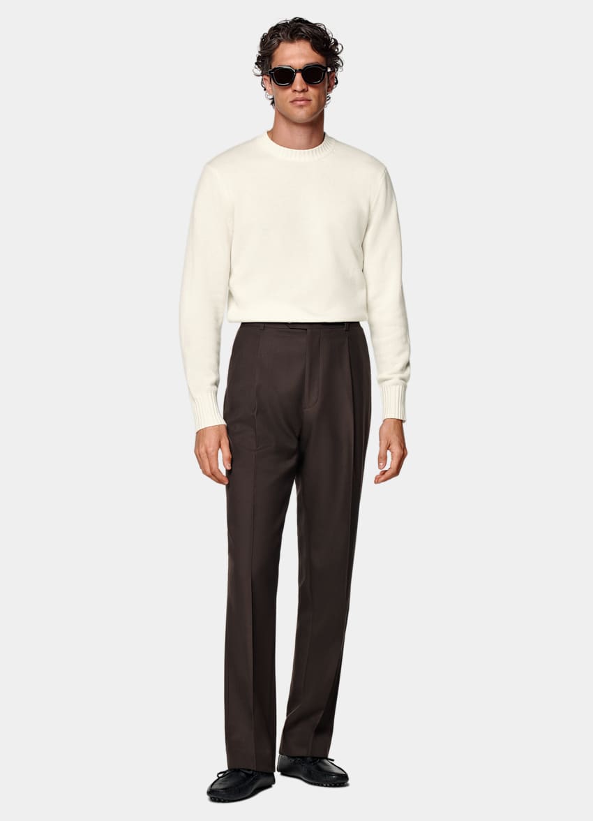 SUITSUPPLY 蒙古羊绒 米白色圆领针织衫