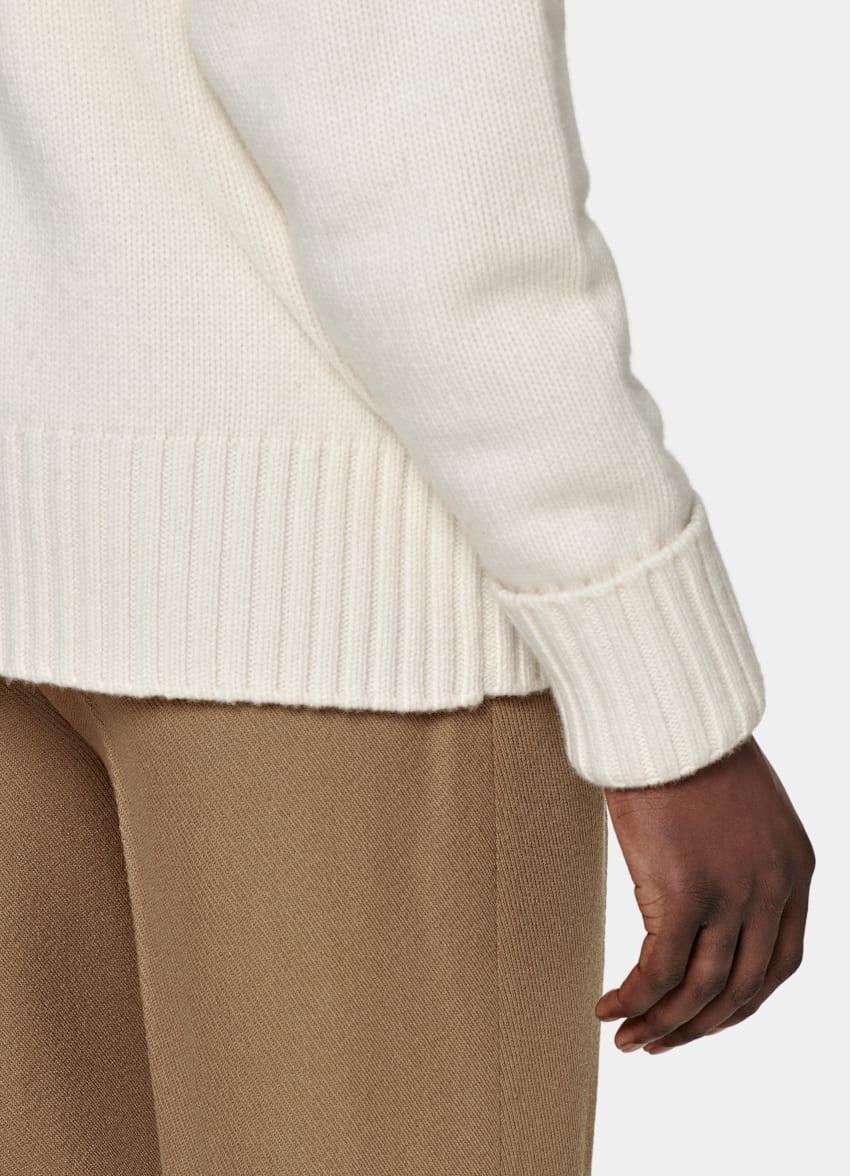 SUITSUPPLY Off-White Oversized Cardigan, Pure Merino Wool, Size: L, Men's Knitwear