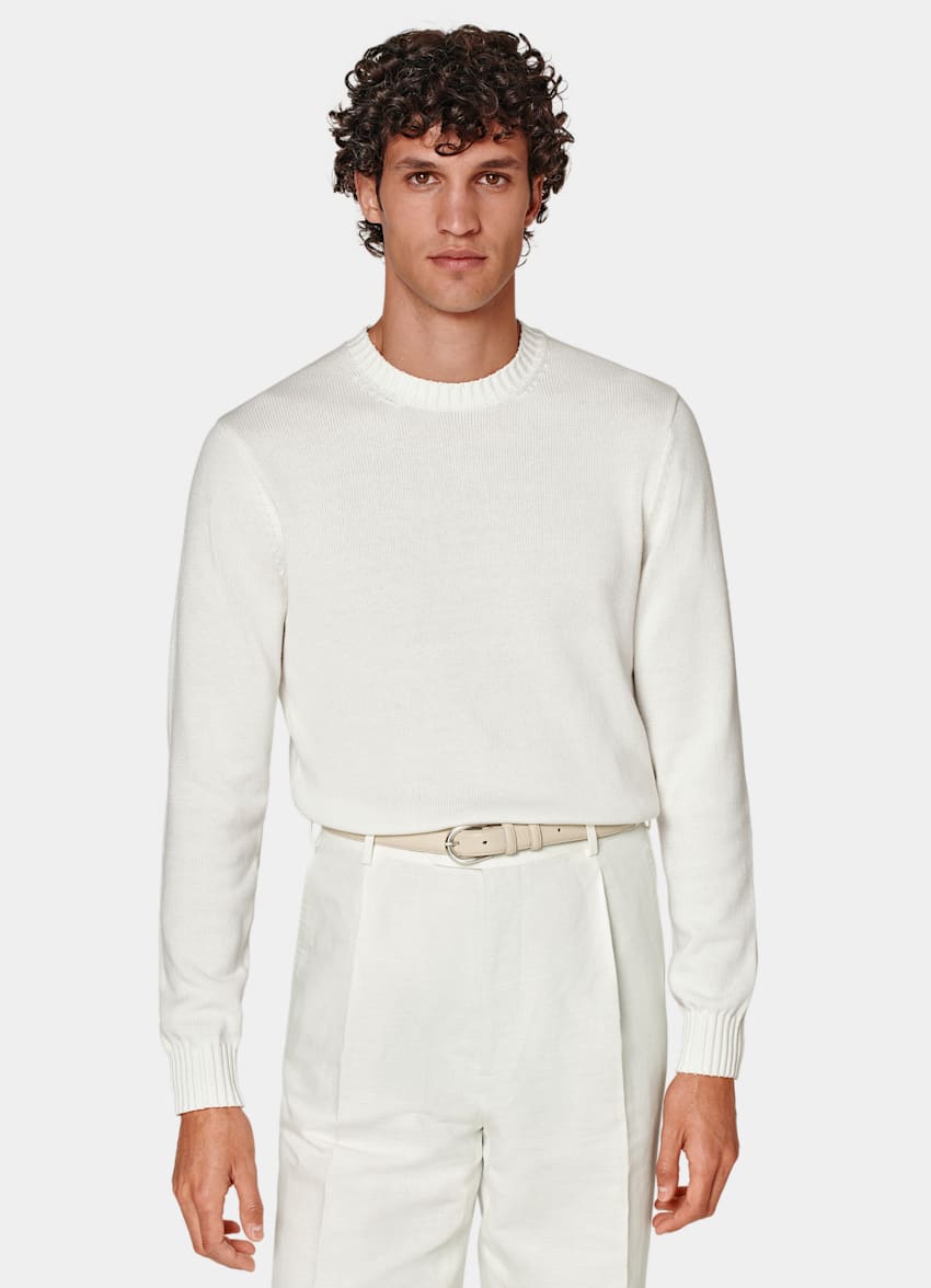 White Crewneck in Pure Californian Supima Cotton SUITSUPPLY SUITSUPPLY United Kingdom