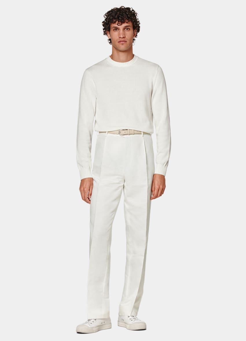 SUITSUPPLY Pure Cotton White Crewneck