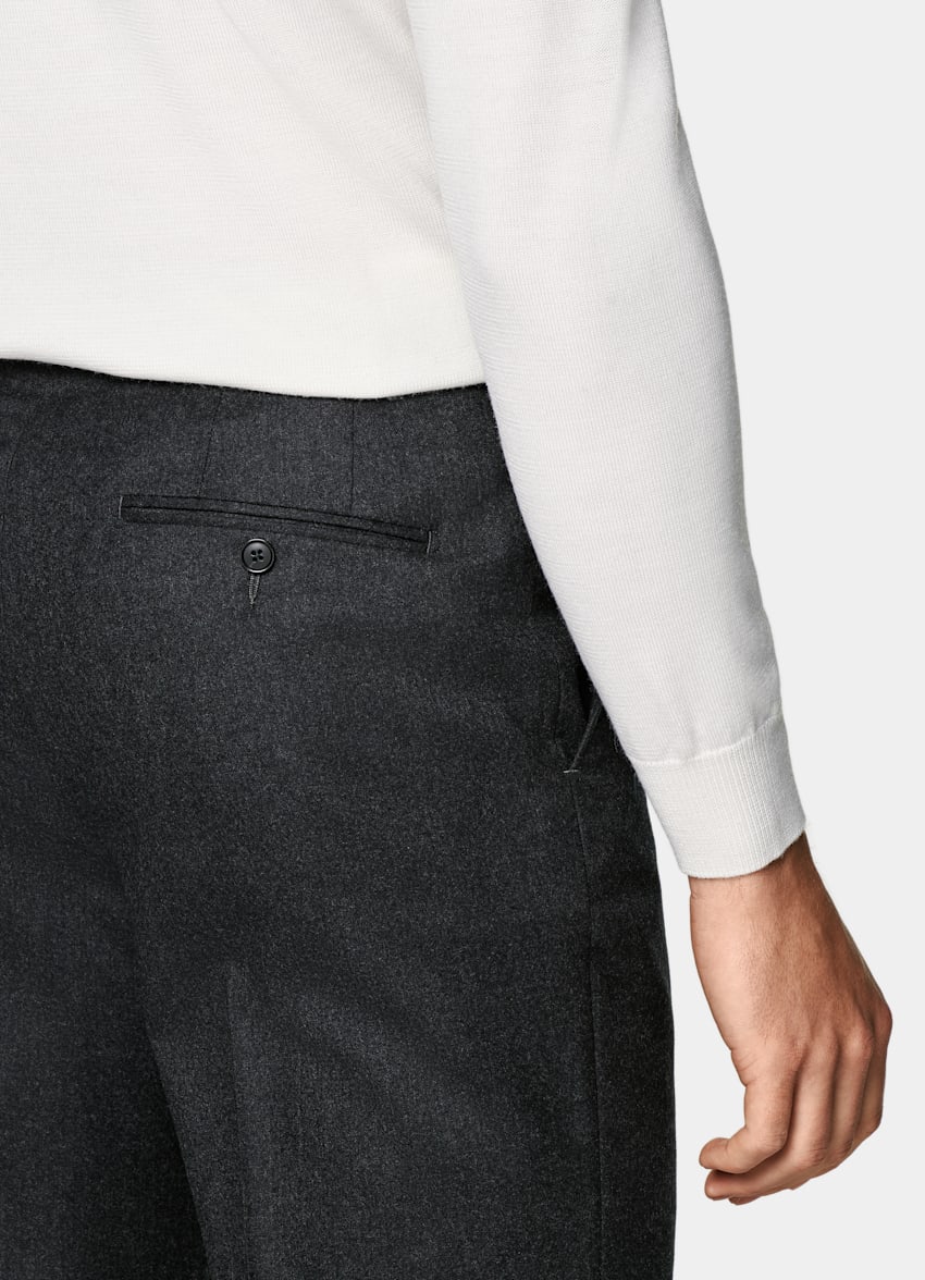 SUITSUPPLY Pure laine Polo manches longues Merino blanc cassé