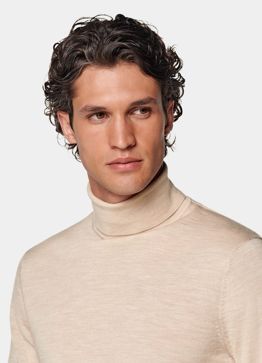 SUITSUPPLY Pure Wool Sand Merino Turtleneck