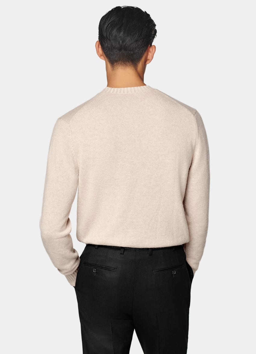 SUITSUPPLY Pure Mongolian Cashmere Sand Crewneck