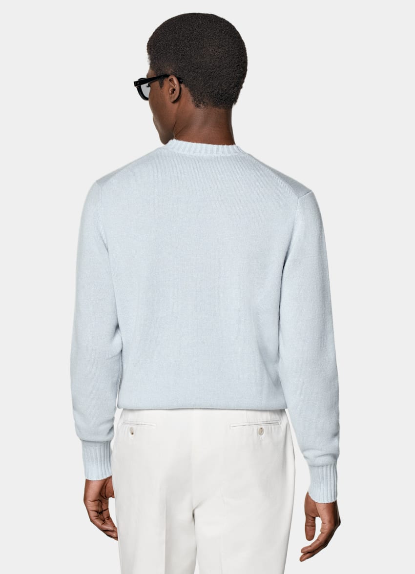 SUITSUPPLY Ren mongolisk kashmir Ljusblå crewneck