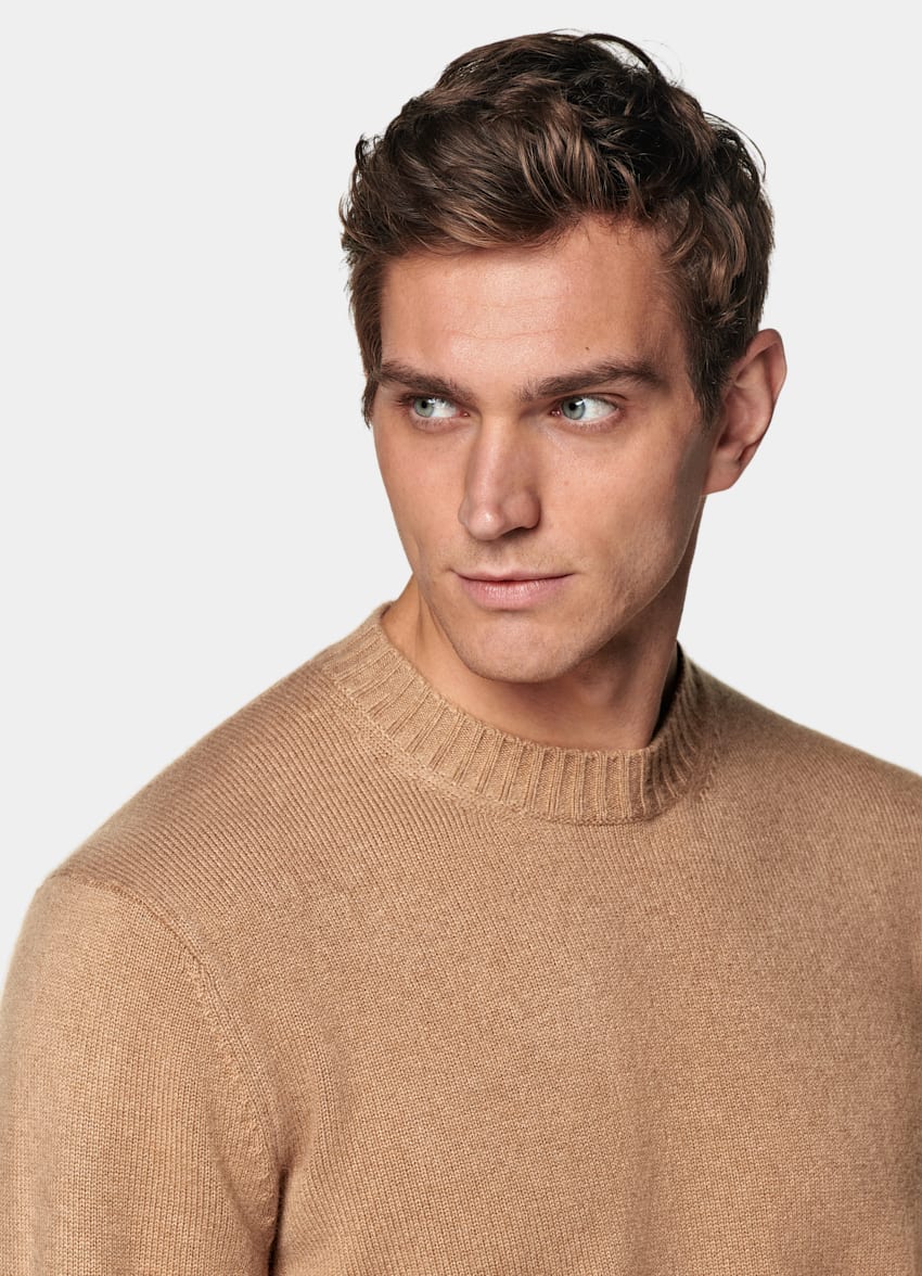 SUITSUPPLY Ren mongolisk kashmir Medelbrun crewneck