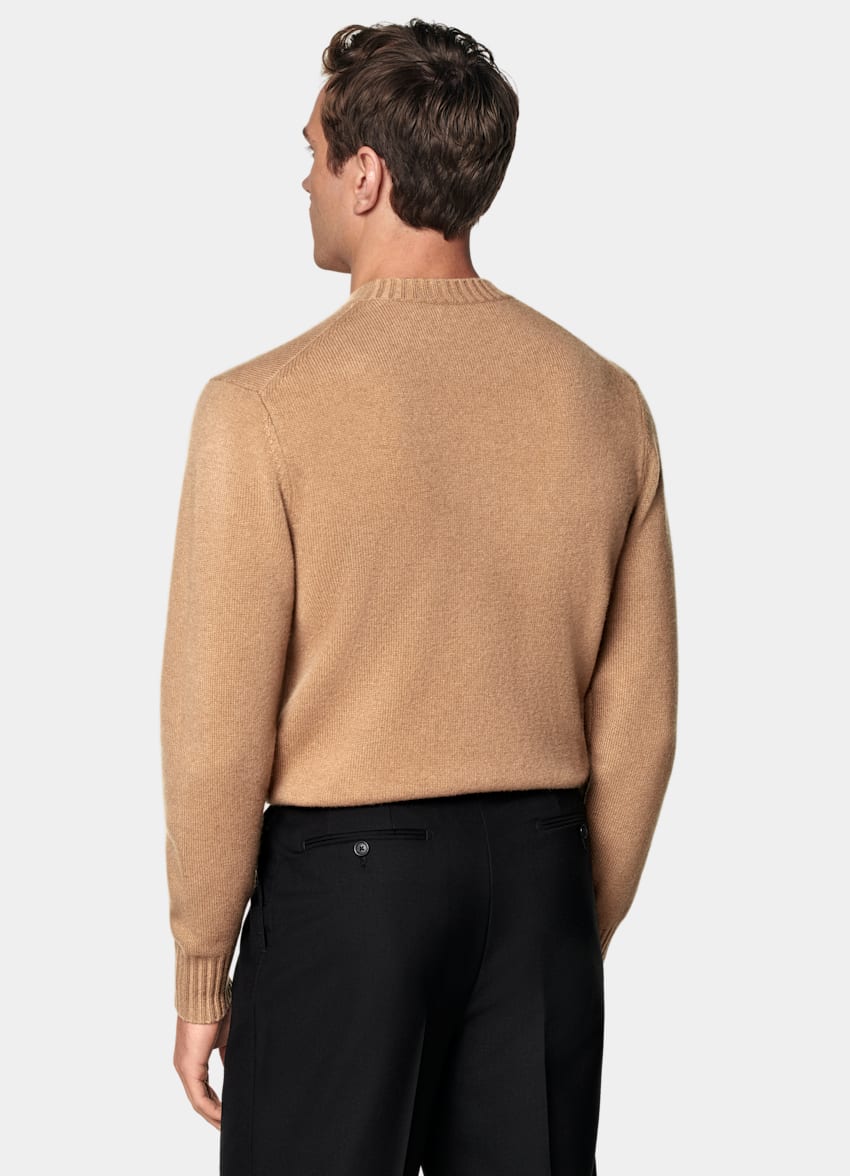 SUITSUPPLY Pure Mongolian Cashmere Mid Brown Crewneck