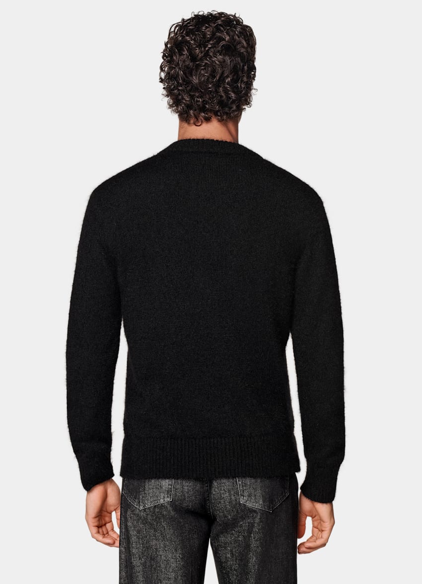 SUITSUPPLY Mohair & Silk Black Cardigan
