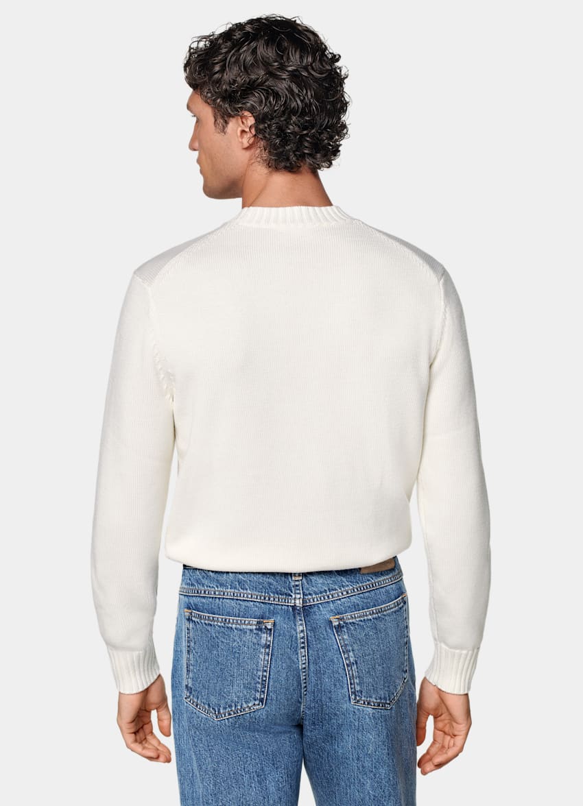 SUITSUPPLY Pure Wool Off-White Merino Crewneck