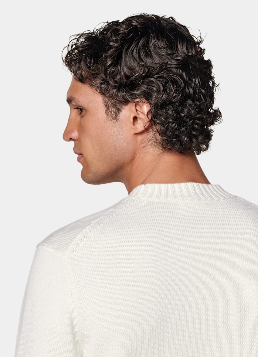 SUITSUPPLY Pure Wool Off-White Merino Crewneck