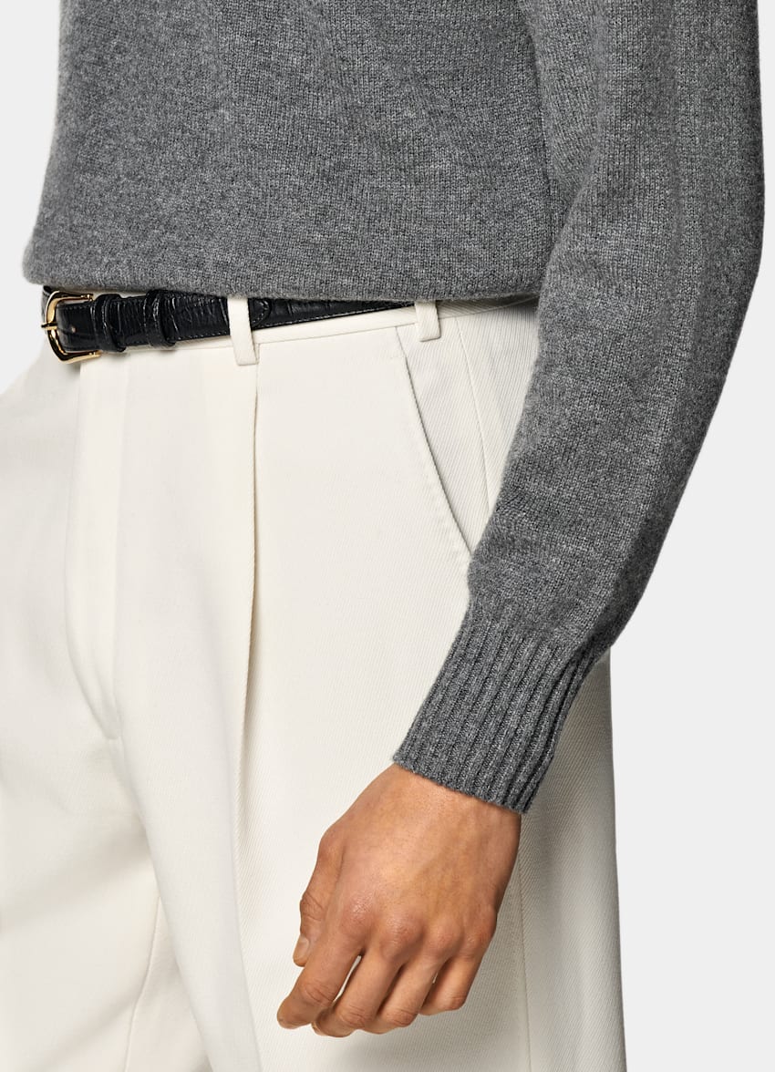 SUITSUPPLY Pure Mongolian Cashmere Grey Crewneck