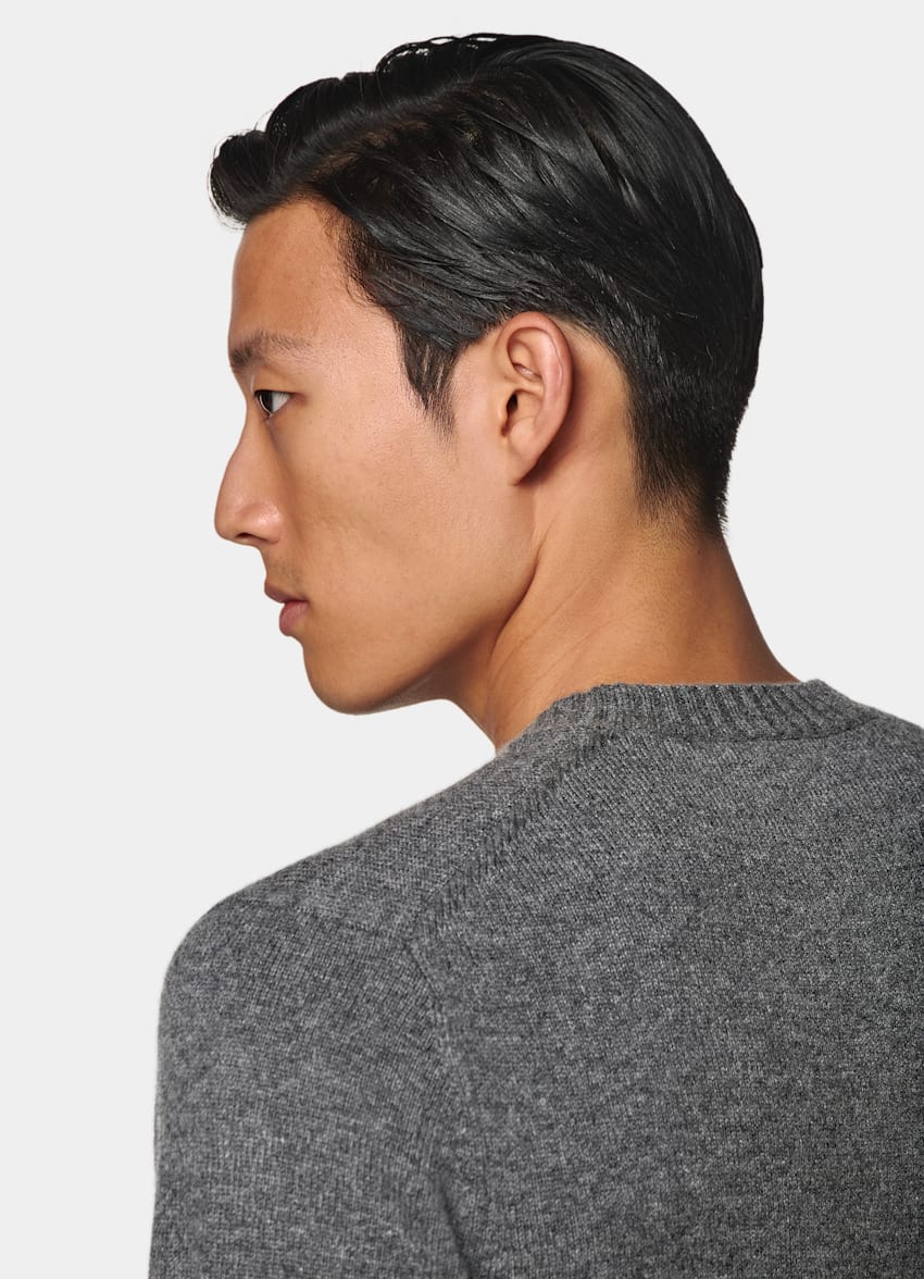 SUITSUPPLY Pure Mongolian Cashmere Grey Crewneck