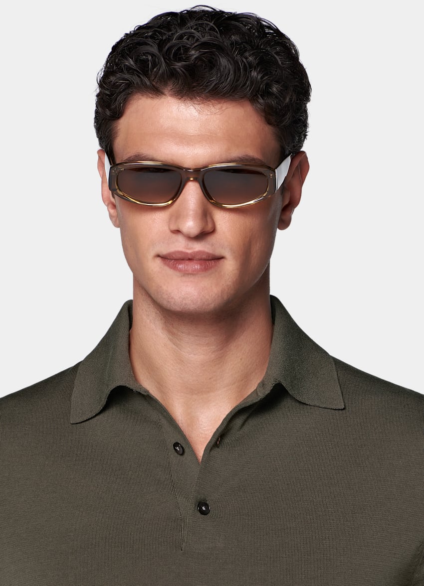 SUITSUPPLY Cotton Silk Green Polo