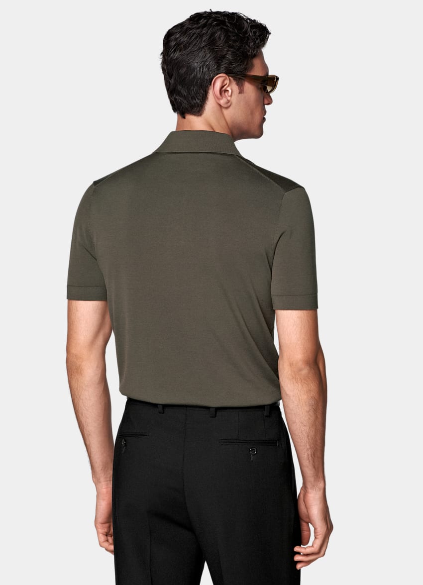 SUITSUPPLY Cotton Silk Green Polo