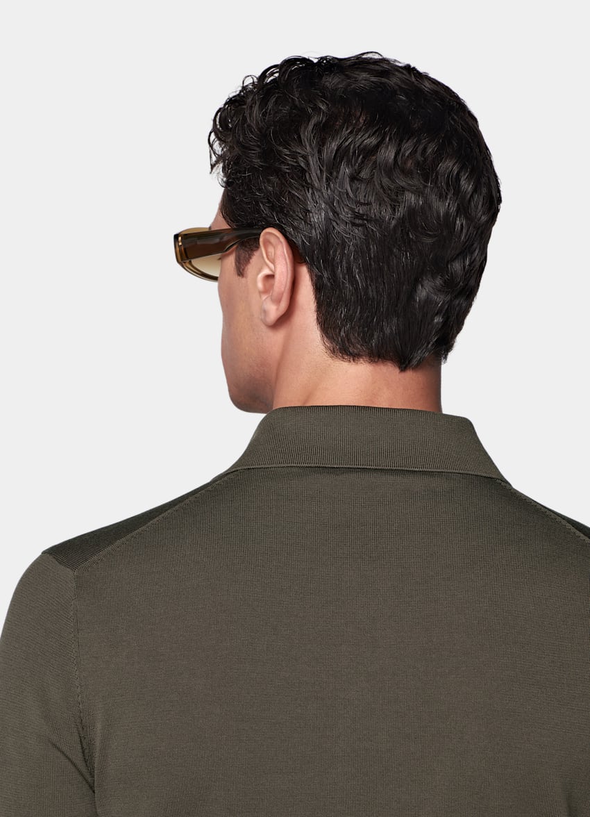 SUITSUPPLY Cotton Silk Green Polo