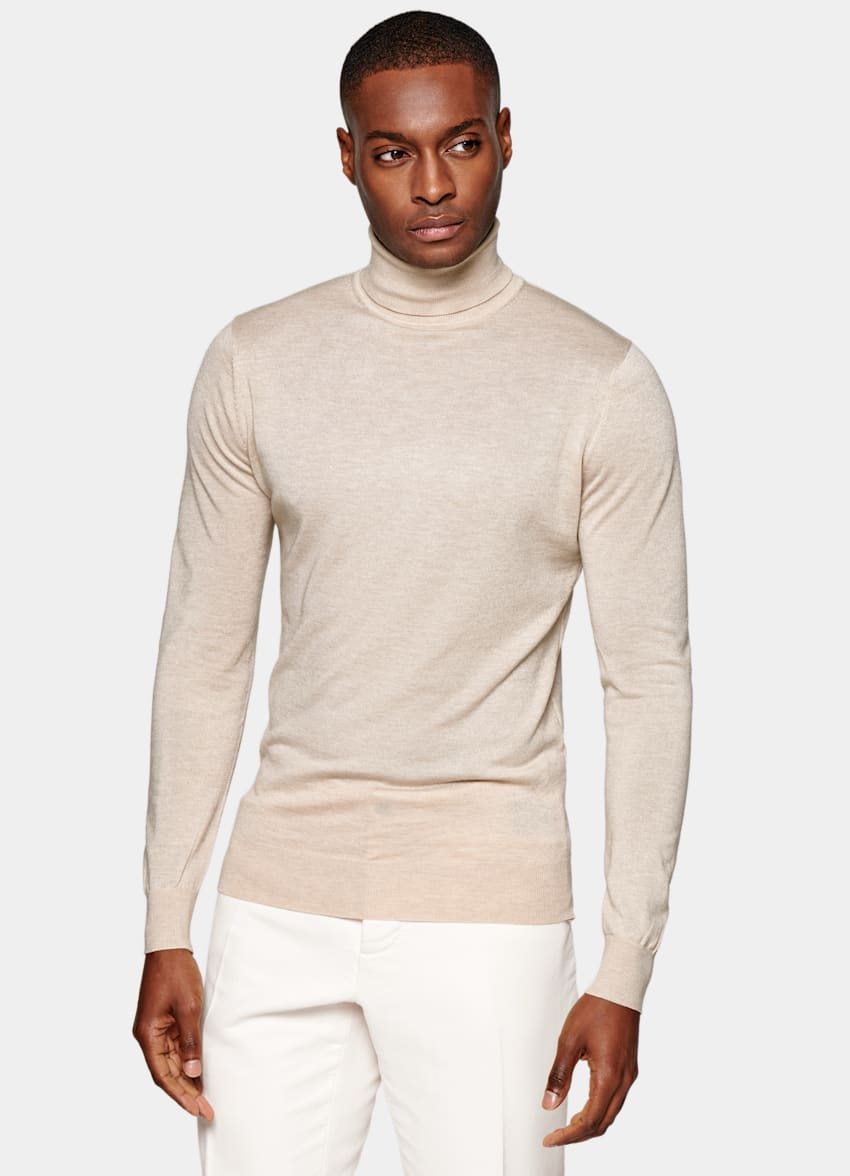 Light Brown Turtleneck | Pure Merino 